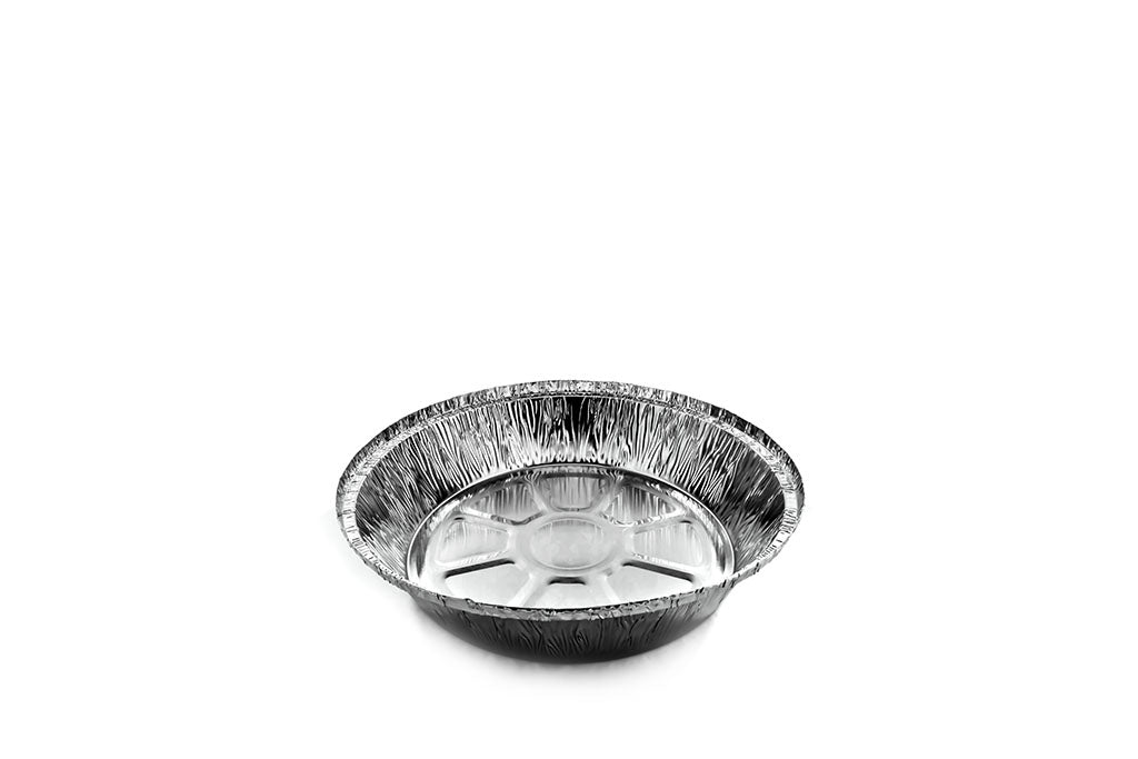 Aluschale, Alu-Rundschale, ungeteilt, hochstehender Rand für Alukarton-Deckel, 1000 ml, Ø207 mm, Höhe 40 mm, Typ C807L